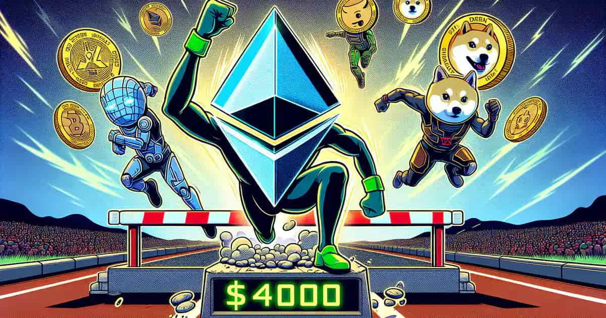 Ethereum Gains Momentum Towards $4,000 as XRP and DOGE Face Challenges