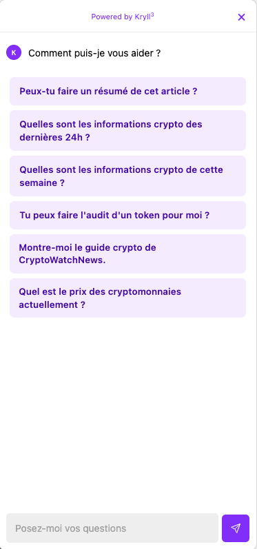 Preview of Agent K integrated into CryptoWatchNews